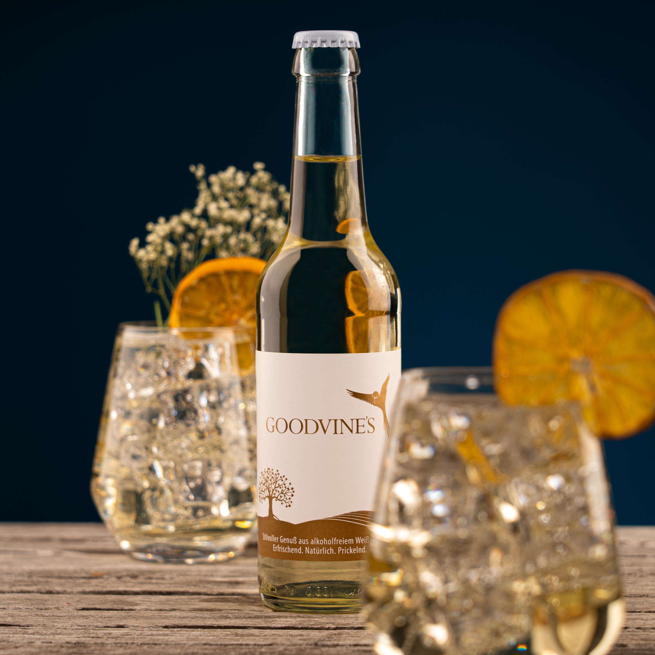 Goodvines alkoholfreier Riesling mit Kohlensäure